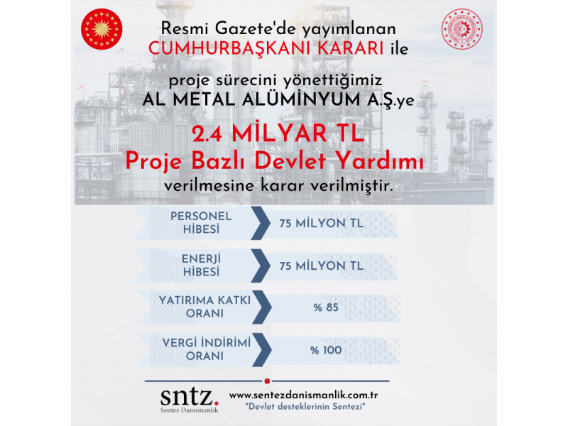 2.4 MİLYAR TL Proje Bazlı Devlet Yardımı